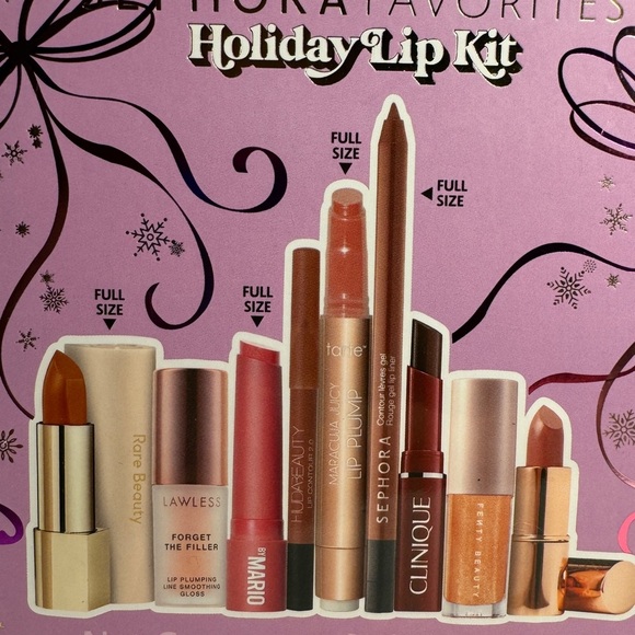 9 piece Sephora Favorites Holiday 2024 Holiday Lip Kit FENTY Huda Tarte Rare - Picture 2 of 7